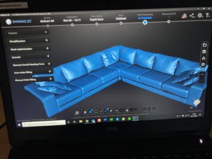 Sohvan 3D-skannaus