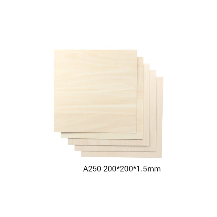 Snapmaker basswood levy a250 200x200x1.5mm 5kpl
