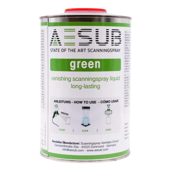 AESUB green pinnoite 3D-skannaukseen