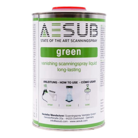 AESUB green pinnoite 3D-skannaukseen