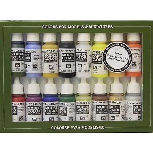 Vallejo Acrylic mallin värisetti - perus 16kpl