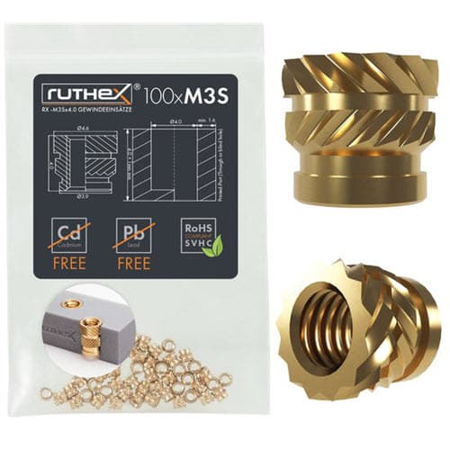 Ruthex M3 lyhyet insertit EX-M3SX4.0 100kpl
