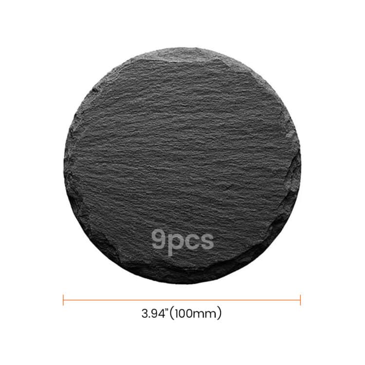 AlgoLaser pyöreät liuskekivi lasinaluset 9kpl