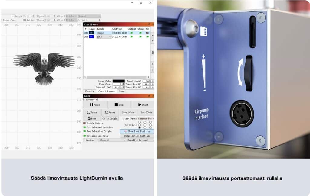 Creality Falcon Pro 10W laserkaiverrin
